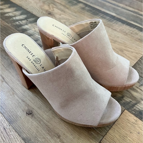 Chinese Laundry Taupe Peep Toe Heels - Picture 1 of 2